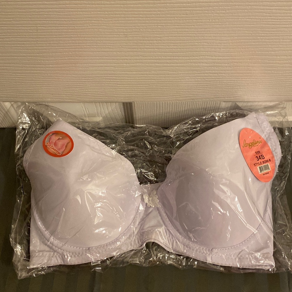 Angelina Full Coverage Underwire Bra; 34B; White; NWT.